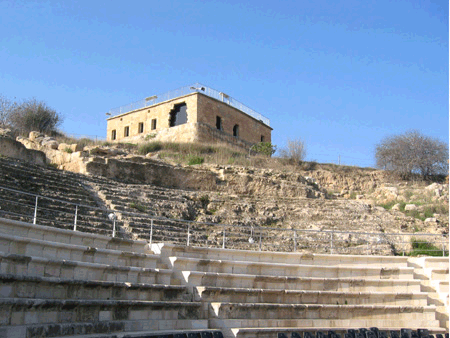 Partially reconstructed theater at Sepphoris